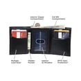 thumbnail image 3 of Cartera Tommy Hilfiger RFID de piel delgada con triple pliegue, color negro oscuro, 3 of 5