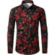 thumbnail image 4 of Nuevas camisas para hombre, manga larga, estampado de flores en 3D, solapa con botones, ropa de verano para hombre, camisetas de moda para fiesta de graduación, cumpleaños y novio, 4 of 5
