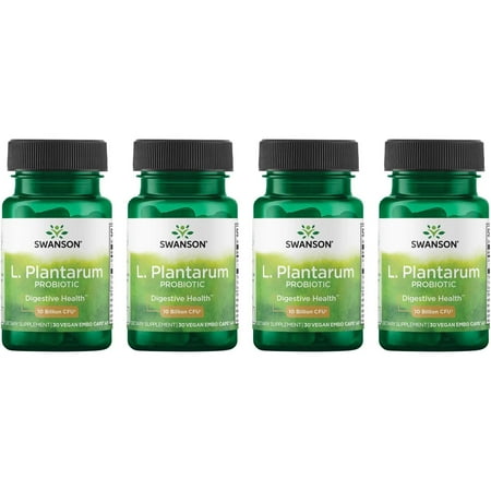 Swanson L. Plantarum - Digestive Supplement Promoting Gastrointestinal Balance & Bowel Regularity - Natural Formula to Help Reduce Bloating - (30 Veggie Capsules) (4 Pack)