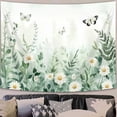 thumbnail image 2 of Sage Green Leaf Tapestry Wall Hanging Eucalyptus Leaves Tropical Plant Tapestry Vintage Daisy Butterfly Floral Tapestries for Bedroom Living Room Dorm Wall Art Home Decor, 2 of 7