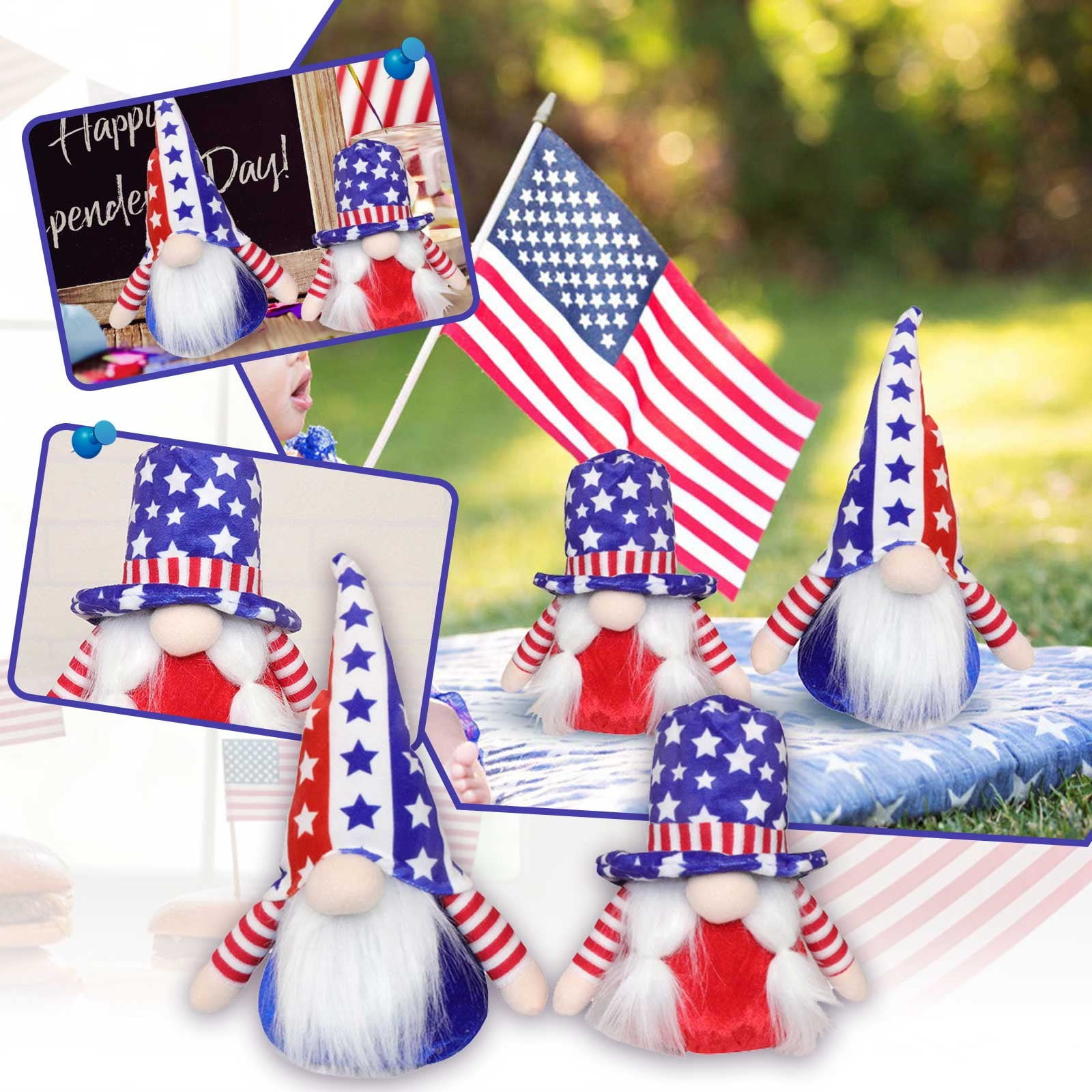 8 Pieces Independence Day Gnome 4th of July Hanging Ornaments Handmade Plush Patriotic Gnomes Decorations for Independence Day Veterans Memorial Day or Home Office Decor 8 Pieces Independence Day Gnome 4th of July Hanging Ornaments Handmade Plush Patriotic Gnomes Decorations for Independence Day Veterans Memorial Day or Home Office Decor