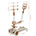 thumbnail image 6 of Kick Scooters for Kids With Adjustable Handle & Folding Seat,3-In-1 Toddler Scooter with 2 Light Up Wheels Outdoor Activities for Boys/Girls,Brown, 6 of 9