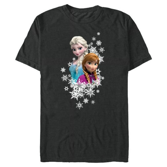 Disney Frozen Anna and Elsa Snowflakes - Short Sleeve Blended T-Shirt for Adults- Customized-Dark Heather