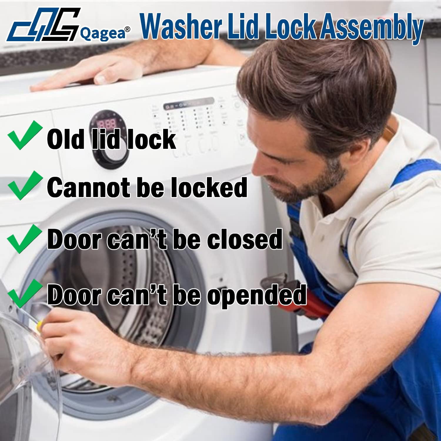 3-Wire Washer Lid Lock Assembly W11307244 W10682535 For Whirlpool Maytag Amana Kenmore Washing Machine Door Latch