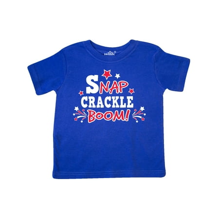 

Inktastic 4th of July Snap Crackle Boom with Red and White Fireworks Gift Toddler Boy or Toddler Girl T-Shirt
