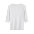 thumbnail image 5 of HAYIMI Women Crew Neck Short Sleeve Knit Tops Hollow Texture Ribbed Casual Spring Summer Pullover Sweater Dailywear, 5 of 5