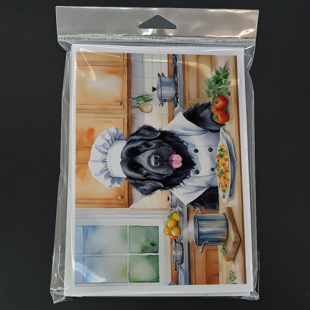 Newfoundland The Chef Greeting Cards Pack of 8 7 in x 5 in