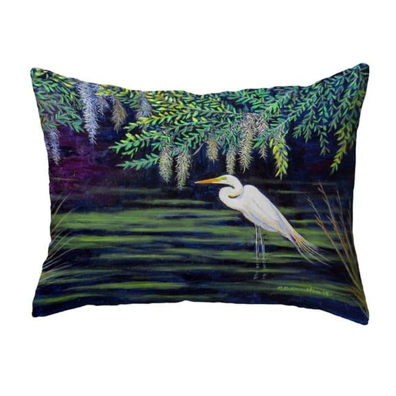 Betsy Drake  11 x 14 in. Egret Lagoon Non-Corded Indoor & Outdoor Pillow