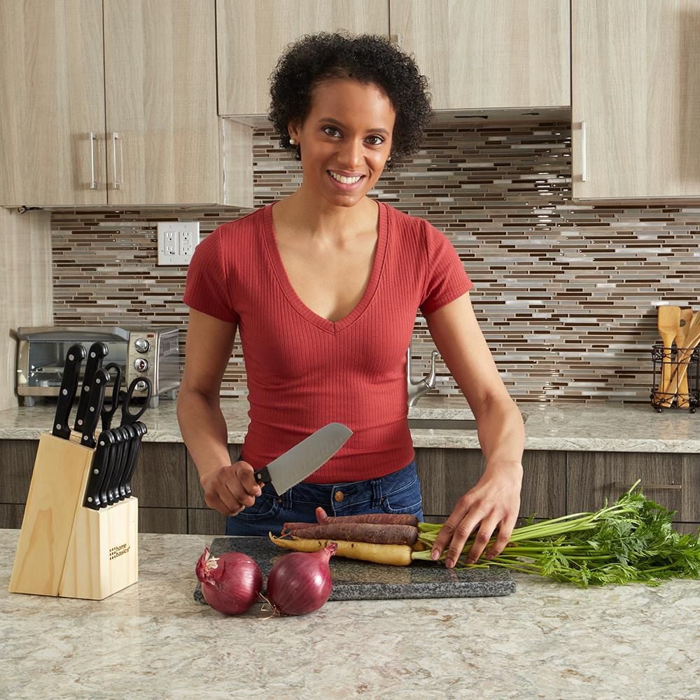 13 Piece Knife Set with Block in Black