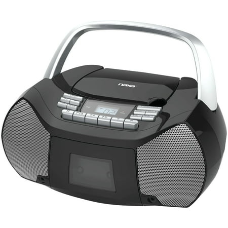 Naxa Portable CD/Cassette Player Boombox, Black