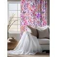 thumbnail image 3 of Sheer Curtains 72 Inches Long, Spring Floral Semi Sheer Curtains Light Filtering Window Treatment, Retro Watercolor Flowers Leaves Plants Purple Privacy Voile Drapes for Living Room 52x72 Inch, 3 of 6