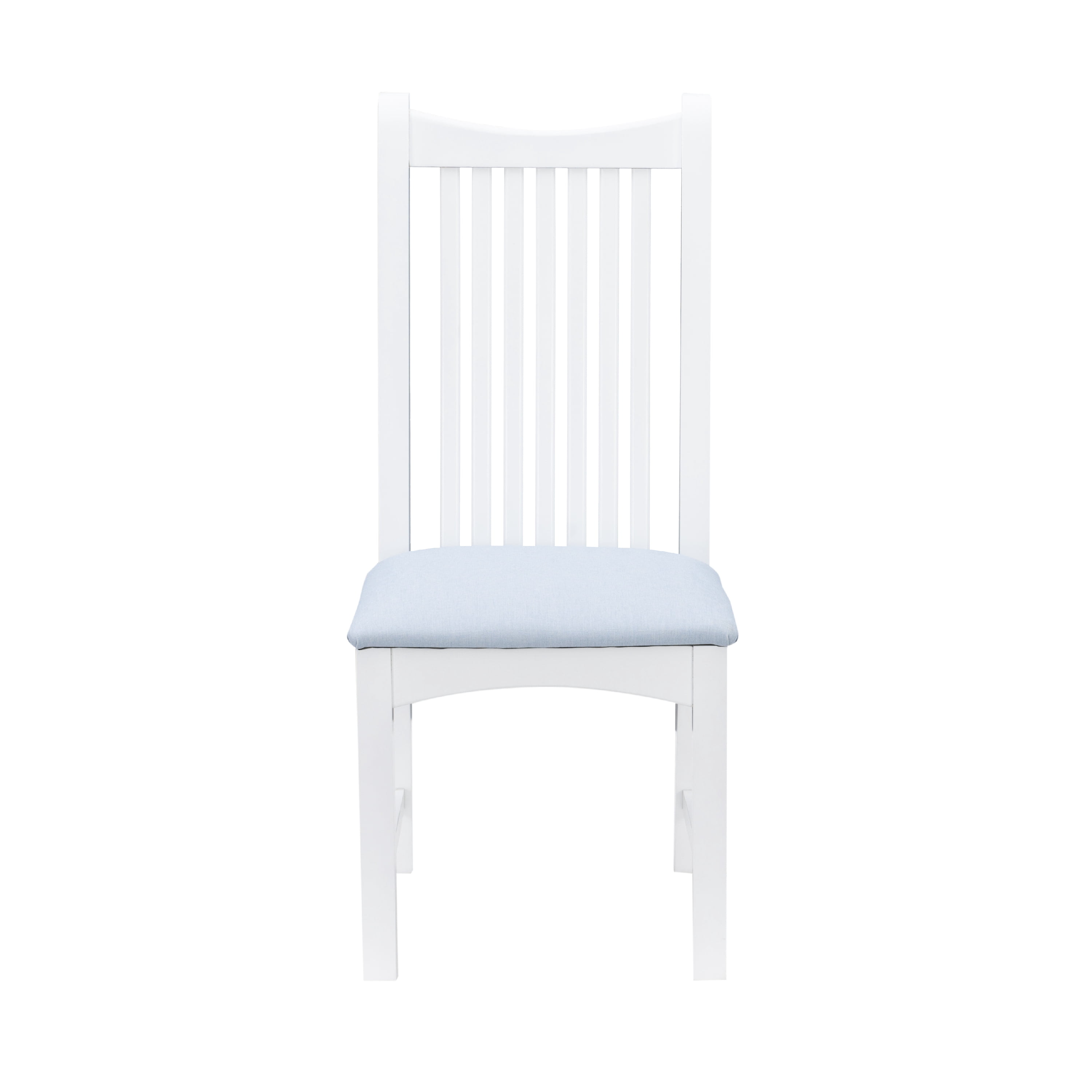 Linon Stanton Dining Chairs, Set of 2, White Finish with Light Blue Fabric