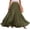 Army Green, variant on Long Skirts for Women Solid Cotton Linen Pleated Flounce Midi Skirt Multicolor Loose Fit for Summer Beach,Black M