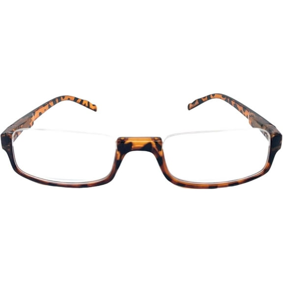 The Modesto Semi-Rimless Half Reader Half Moon Reading Glasses for Men and Women, 2.50 Brown Tortoise