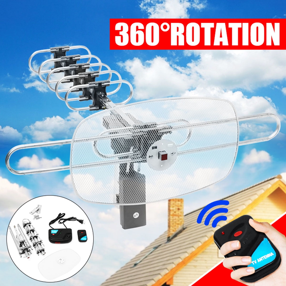 Outdoor HDTV Antenna ,200 Mile Range 1080P Amplified Digital Antenna