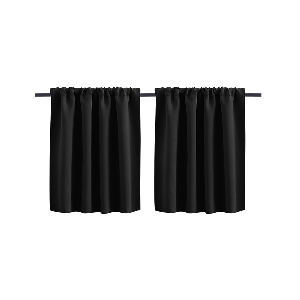 Rosnek Short Curtain Panel, Rod Pocket Blackout Window Kitchen Curtain
