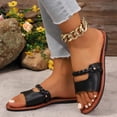 thumbnail image 4 of Zapatillas de Casa de las Mujeres Color Sólido Correa Nerviosa Contraste Footbed Diapositivas de Playa Planas, Zapatillas de Verano de las Mujeres para la Comodidad Interior Al Aire Libre, 4 of 9