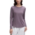 thumbnail image 1 of Remera CRZ YOGA de Algodón Pima, Cuello Redondo, Manga Larga, Morada XL, 1 of 6