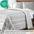 thumbnail image 6 of Superior Bohemian Mandala Lightweight Cotton Blend Woven Jacquard Bedspread Set, Queen, Slate Blue, 6 of 9