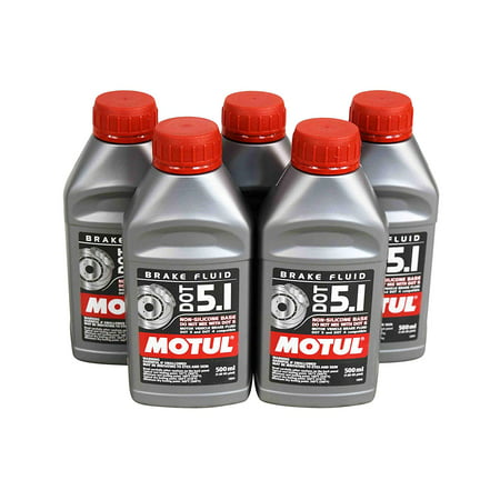 Motul (5 Pack) 100950 100% Synthetic Brake Dot 5.1 Brake Fluid 500 (Best Dot 5.1 Brake Fluid)