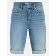 thumbnail image 6 of Time and Tru Women's Mid Rise Denim Bermuda Shorts, 10" Inseam, Sizes 0-22, 6 of 6