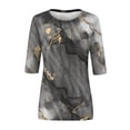 thumbnail image 4 of EQWLJWE Liquidation d'Été! T-Shirts Graphiques à Manches 3/4 pour Femmes, T-Shirts d'Entraînement Col Rond Décontracté Gris TTG, 4 of 5