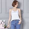 thumbnail image 4 of Baberdicy Camisole Tops for Women, Women Silk Ladies Camisole Bottom Blouse Shirt Soft Satin Tank Top Crop Women's Tanks & Camis White, 4 of 7