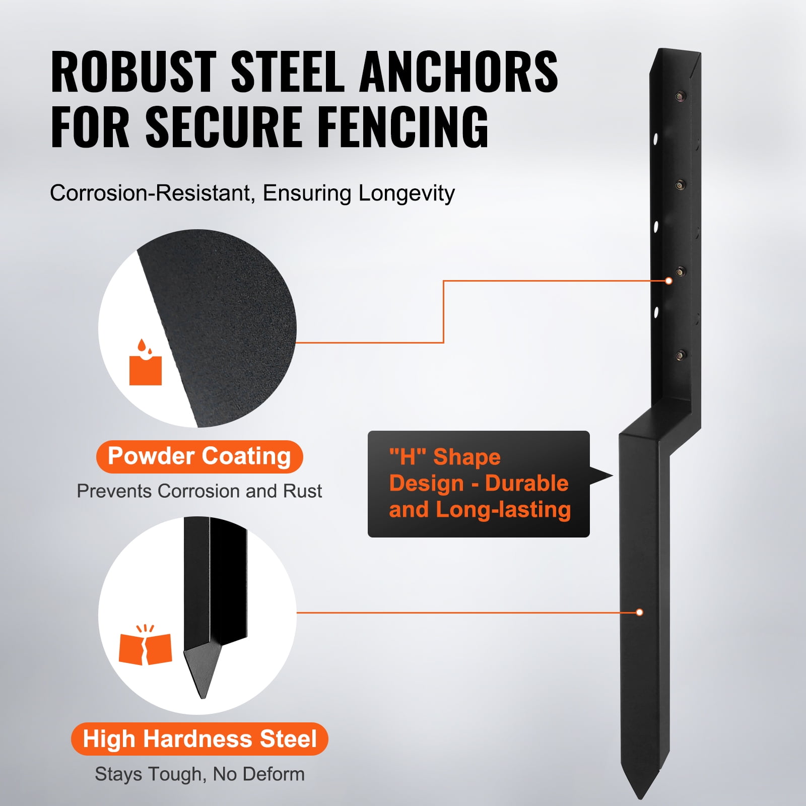 KFFKFF 2-Pack Fence Anchor Repair Kit 2"x2" Support Stakes