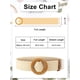 thumbnail image 2 of Piezas de cinturón elástico tejido de paja para mujer, cinturón de vestir ajustado, banda de vestido de cintura con hebilla de estilo de madera, 2 of 7