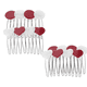 thumbnail image 2 of GOOHOCHY 4 pinzas para el pelo con forma de corazón: mini pinzas para el pelo, peine fijador, accesorios de San Valentín para niñas y adolescentes, peinados de fiesta., 2 of 8