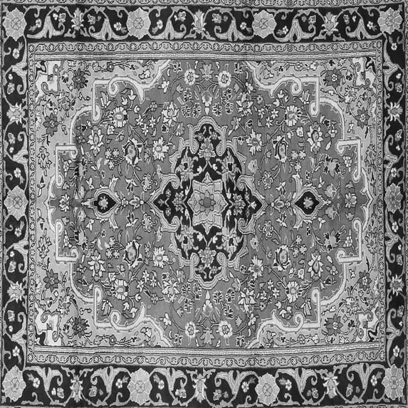 Ahgly Company Indoor Square Medallion Gray Traditional Area Rugs, 6' Square