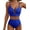 Dark Blue, variant on Bathing Suits for Women High Waisted Bikini Sets Tummy Control Cutout Swimming Suits Textured Ruched Two Piece V Neck Summer Beach Swim Suits Swimwear Beige S-2XL