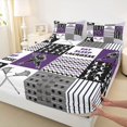 thumbnail image 3 of Homewish Ball Sport Lovers Twin Sheet Sets,Lacrosse Game Twin Fitted Sheet,Purple White Gray Flat Sheet For Boys Kids,Ultra Soft Home Decor,3pcs, 3 of 7