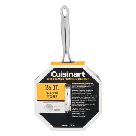 1.5 Quart Ceramic - Cuisinart Chef's Classic Stainless Cookware - 1.5 QT Pan, 1.0 CT