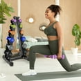 thumbnail image 4 of HolaHatha 3, 5, 8, 10, 12 & 15 Pound Neoprene Dumbbell Weight Set with Rack, 4 of 7