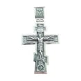 thumbnail image 1 of Collar con colgante de crucifijo y cruz, collar con colgante grabado, crucifijo y cruz de la Biblia plateado, 1 of 8