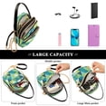 thumbnail image 6 of IAUYY Small Crossbody Bags for Women 15*21*8cm Leather Purses for Women Removable Strap with 3 Zipper Pocket Applicable to Birthday Gifts for Women,Green Triangle, 6 of 7
