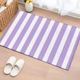 thumbnail image 2 of Purple Striped Large Area Rugs for Bedroom Living Room, Soft Non Slip Carpet Bedside Rug, Modern Farmhouse Purple White Stripes Rectangular Floor Cover Kitchen Accent Rug 2'x3' for Dining Room/Office, 2 of 9