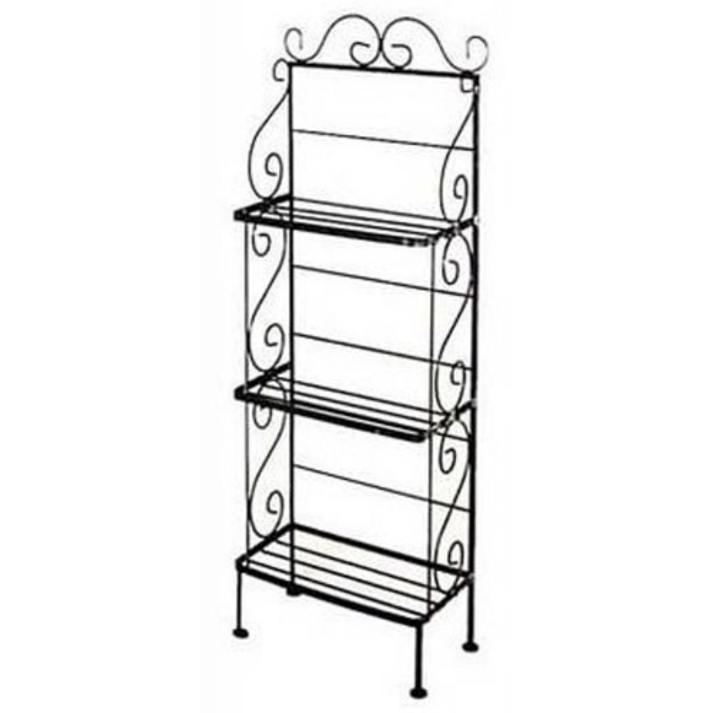 3 Shelf Small Scrolls Bakers Rack