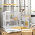 thumbnail image 4 of PawHut 23" Bird Cage for Finches Canaries, Budgies, Parrot w/ Handle White, 4 of 10