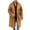 Brown, variant on ZQUUVOU Men's Fuzzy Sherpa Mid Length Coat Gentleman Winter Plush Button Down Front Cotton Coat Collared Coat With Pockets Overcoat Black