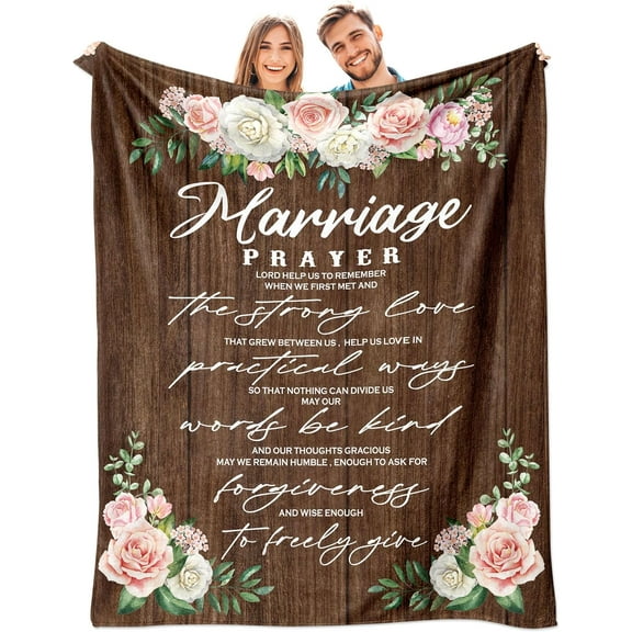 LHSHID Wedding Gifts for Couples Bridal Shower Gifts for Bride to Be Bridal Shower Wedding Gifts for Newlyweds Anniversary/Wedding/Engagement Gifts for Couple Marriage Prayer Fleece Blankets 30"x40"