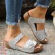 thumbnail image 5 of Sandalias de Cuña de las Mujeres de Moda Fish-Mouth Open-Toe Zapatillas de Suela Gruesa con Flores Que Brillan para la Primavera Y el Verano All-Match Beach Zapatos Casuales de las Mujeres, 5 of 9