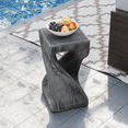 thumbnail image 6 of MOALCOFER Concrete Outdoor Side Table,Square Twisted Patio Side Table with Faux Wood Grain, 6 of 7