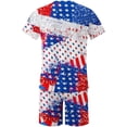 thumbnail image 4 of cllios Men's Short Sets 4th of July Short Sleeve Tshirts and Drawstring Shorts Matching Suits Independence Day Stars and Stripes Graphic Muscle Tracksuits Sets with Pockets, 4 of 5