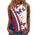 thumbnail image 2 of TARIENDY Plus Size Sleeveless Tops for Women Independence Day Tank Tops Loose Fit Crewneck Printed Blouses Summer Going Out Tops Multicolor XXXXL, 2 of 5