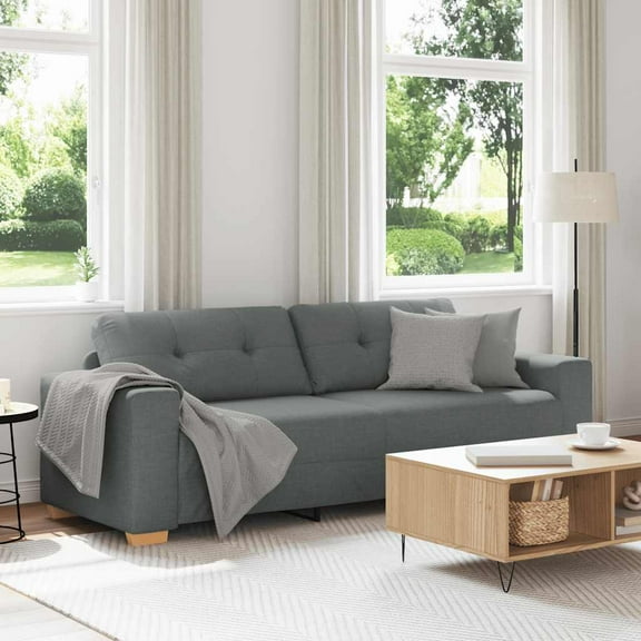vidaXL 3-Seater Sofa Dark Grey 180 cm Fabric