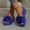 Blue, variant on Women's Floral Wedge Slide Sandals Peep Toe Thick Platform Heel Casual Summer Beach Flip Flops for Women Comfortable Slip On Shoes