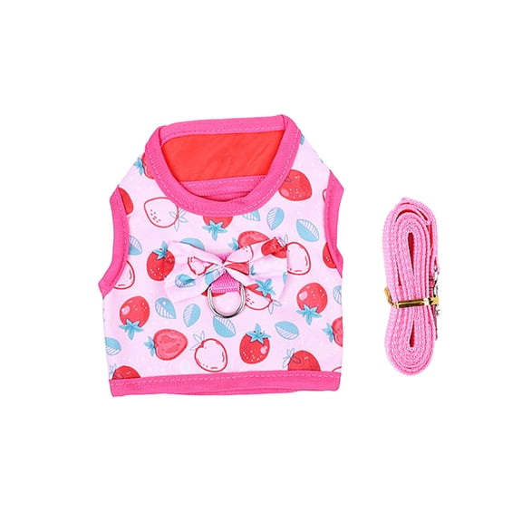 Visland Rabbit Leash Cartoon Pattern Fastener Tape Dress-up Bunny Kitten Costume Shirt Skirt for Small Animal