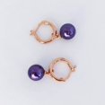 thumbnail image 6 of 18K Gold Plated Moon Drops Pearl Bead Hoop Earrings In Four Colors For Woman, 6 of 7